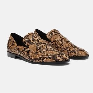 Zara Trafaluc Women's Snake/Animal Print Loafer Flat Slip On Shoes Size 39 EUR